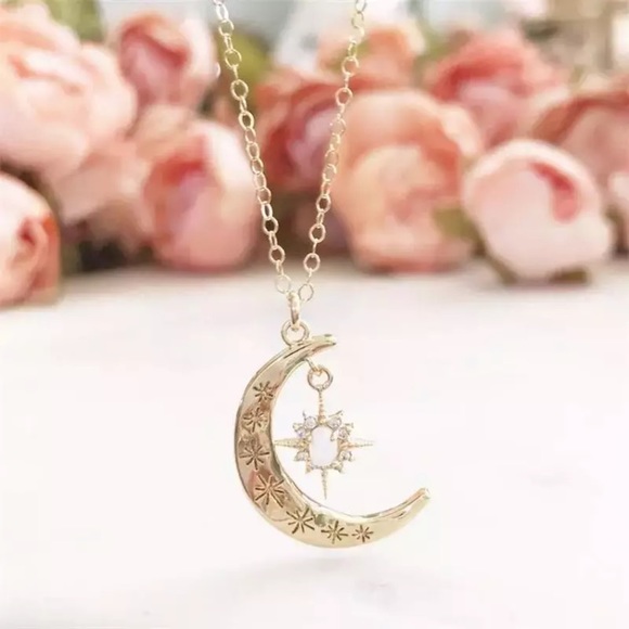 “Bohemian Rhapsody” Crescent Moon Opal Necklace - Picture 3 of 5